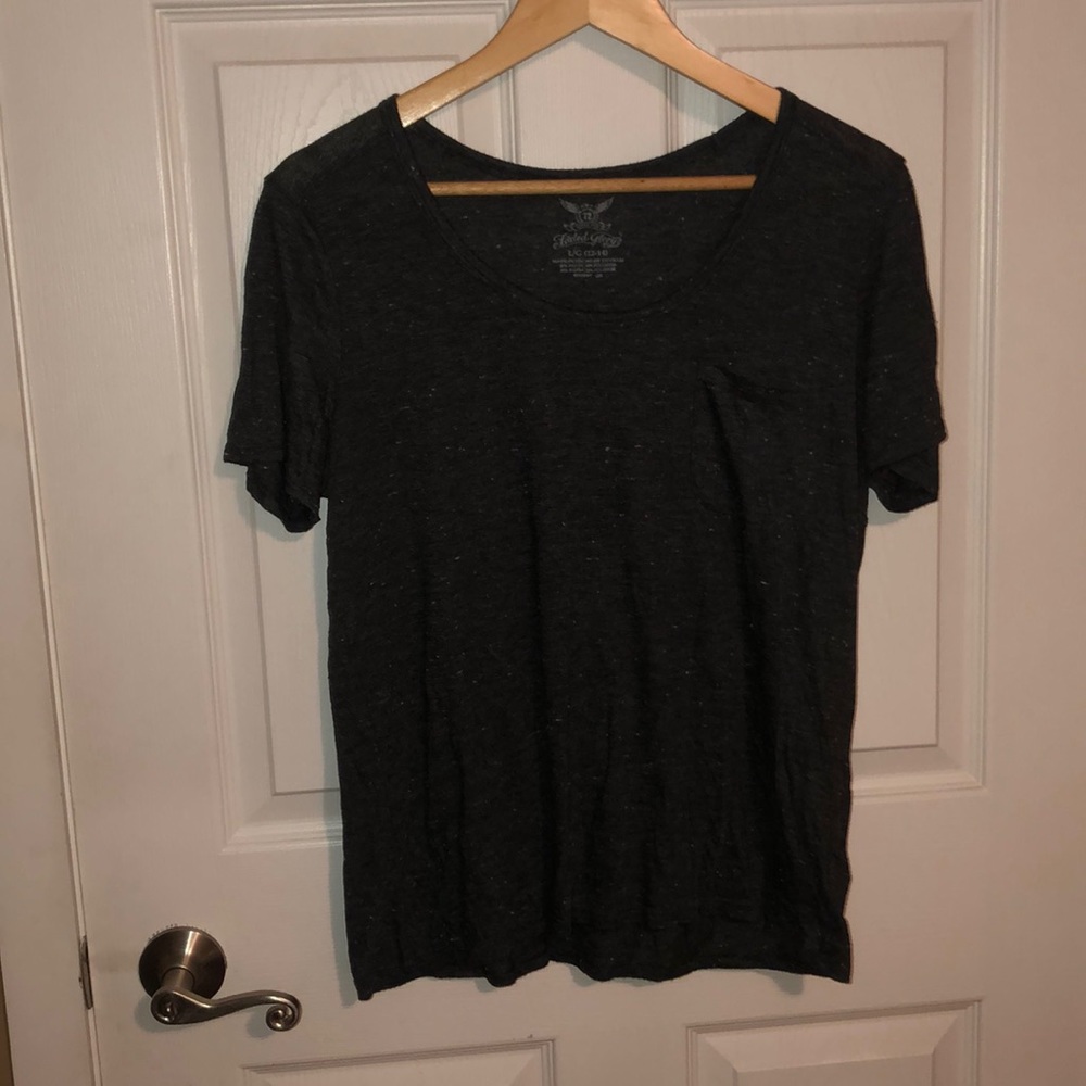 Distressed black tee